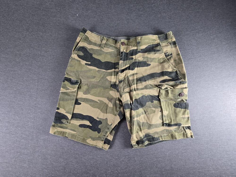 Lucky Brand Shorts Mens 34 Green Camo Cargo Canvas Pockets Army Outdoor Summer